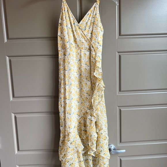 Now and Forever Ruffle Wrap Midi Dress - Picture 2 of 4